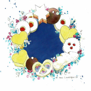 Weihnachtskarte Guetzlikranz